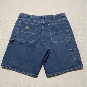 Lee Dungaree Carpenter Shorts Mens 40 Blue Denim Medium Wash Utility Workwear
